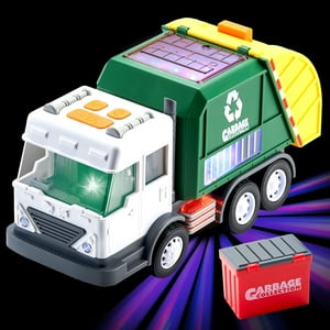 Joyfy LED Garbage Truck, Bump & Go with Lights, Sounds & Hatch