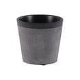 thumbnail image 1 of Ciment Pot Rond avec Treillis Corps Design Carré & Fond Conique & 44; Finition Béton Lavé - Noir, 1 of 1