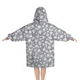 thumbnail image 2 of Gray Christmas Snowflake Pattern Blanket Hoodies for Kids 6-13YR Oversize Wearable Blanket Hoodies for Boys Girls Teens, 2 of 7