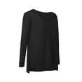 thumbnail image 4 of Fancyglim Women Plus Size Tee Shirts Long Sleeve Top High Low Tunic(Black 1X), 4 of 7