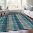 thumbnail image 6 of HomeRoots 676508 5 x 8 ft. Teal Olive Green & Taupe Plaid Washable Machine Made Rectangle Area Rug with UV Protection, 6 of 9