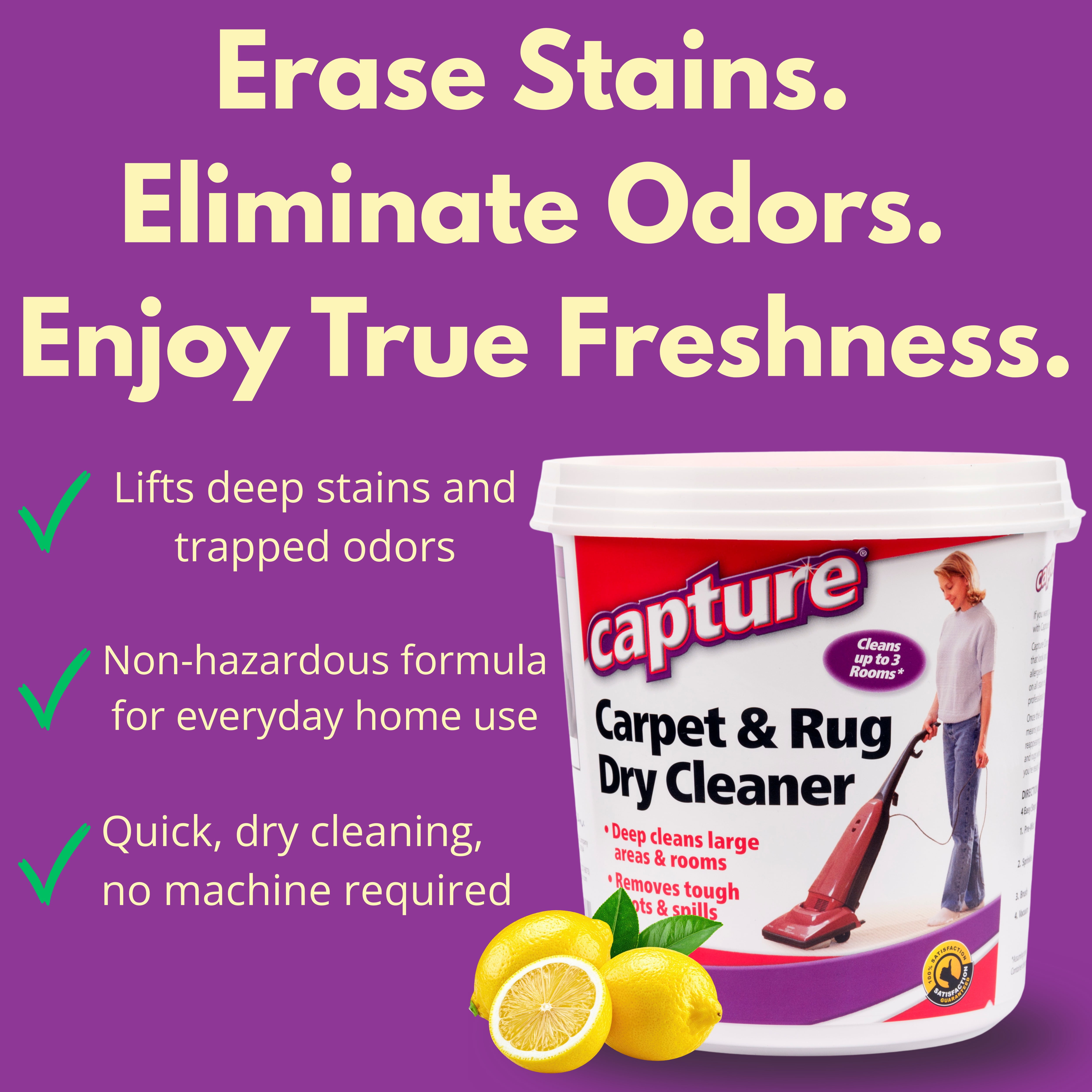 Capture Carpet Cleaning Powder, Fresh Scent, Safe For Use in Homes With Kids and Pets, 2.5 lbs