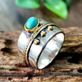 thumbnail image 6 of QQTDFG Vintage 925 Silver Turquoise Ring Women Man Wedding Party Gift Jewelry Size 6-10-#16-12, 6 of 7
