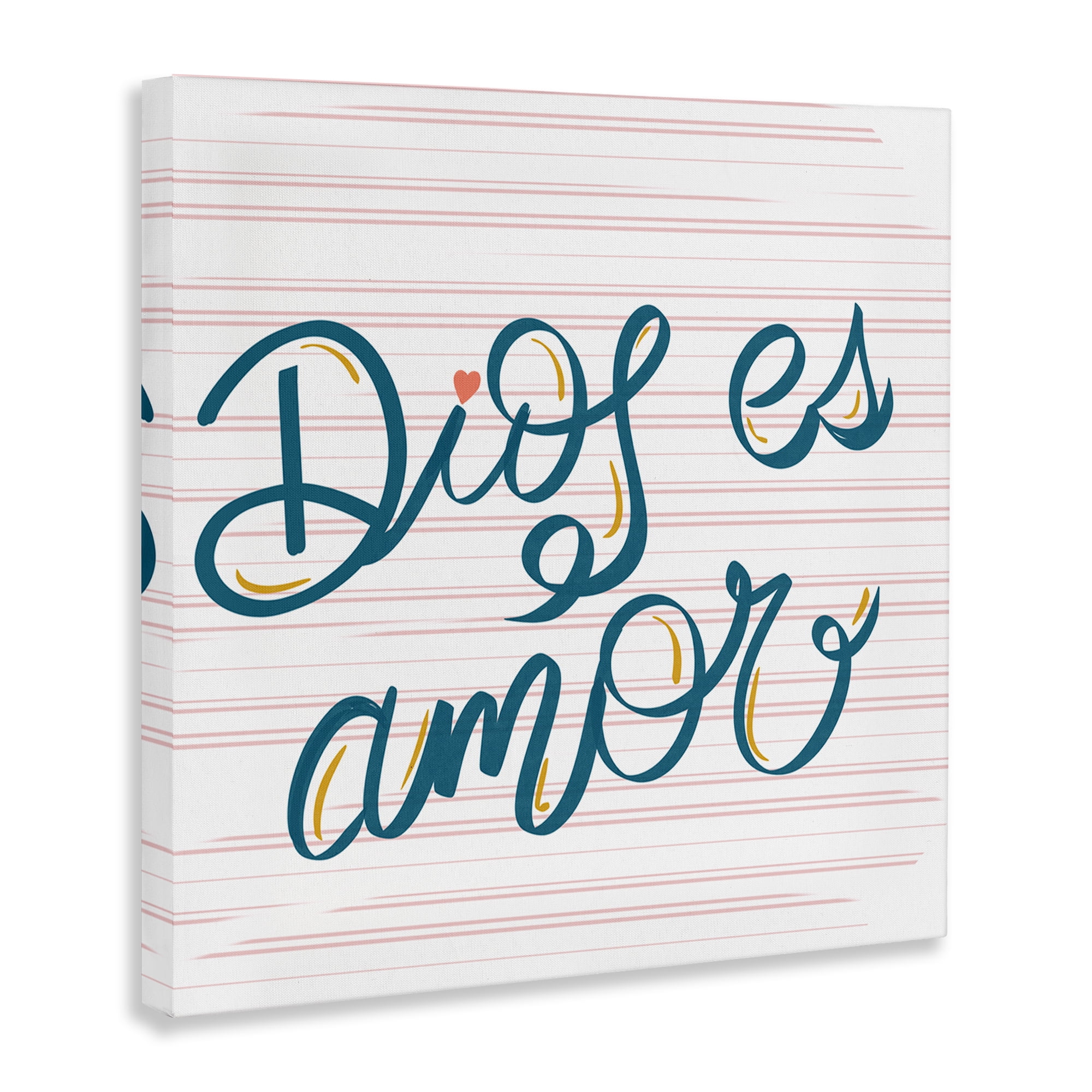 Stupell Industries Dios es Amor Inspirador Religious Quotes and Sayings Painting Wrapped Canvas Art Print Wall Art, 30 x 30