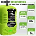 thumbnail image 4 of Cargadores Compactos de Batería de Herramienta Eléctrica Inalámbrica (Entrada de 110V para Makita 40V Charger), 4 of 7
