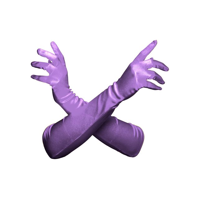 Gravity Threads Ladies Satin Opera Gloves 18" Purple