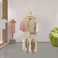thumbnail image 2 of Rotatable Round Clothes Rack, 2-tier Clothing Rack, Floor-Standing Circular Rack, 2 of 22