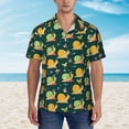 thumbnail image 2 of Pofeuu Snails And Butterfies Print Hawaiian Shirt for Men Sleeves Casual Button Down Summer Beach Dress Shirts T-Shirts,X-Large, 2 of 7