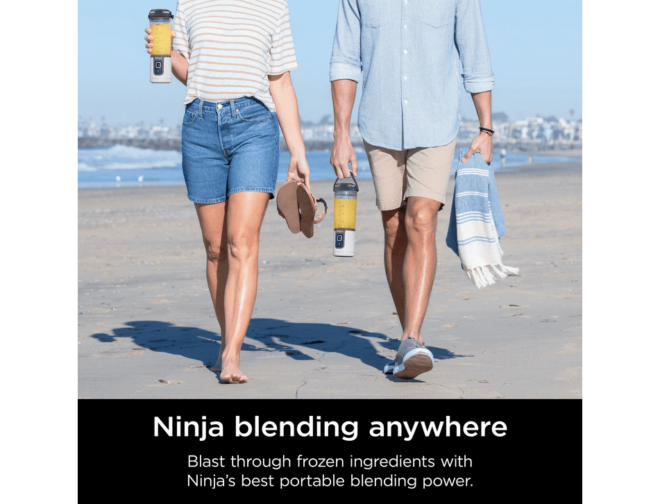 Restored Ninja Blast 16 oz. Personal Portable Blender with Leak Proof Lid and Easy Sip Spout, Perfect for Smoothies, White, BC100WH (Refurbished)
