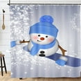 thumbnail image 4 of Décor de Noël Rideau de Douche Rideaux de Douche de Noël pour Salle de Bain Mignon Bonhomme de Neige Rideaux de Salle de Bain Décor avec Crochets Rideau de Douche Rideau de Douche en Polyester, 4 of 5