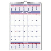 Angle View: At-A-Glance PM628 Three-Months-per-Page Wall Calendar Ruled Daily Blocks 15-1/2 x 22-3/4