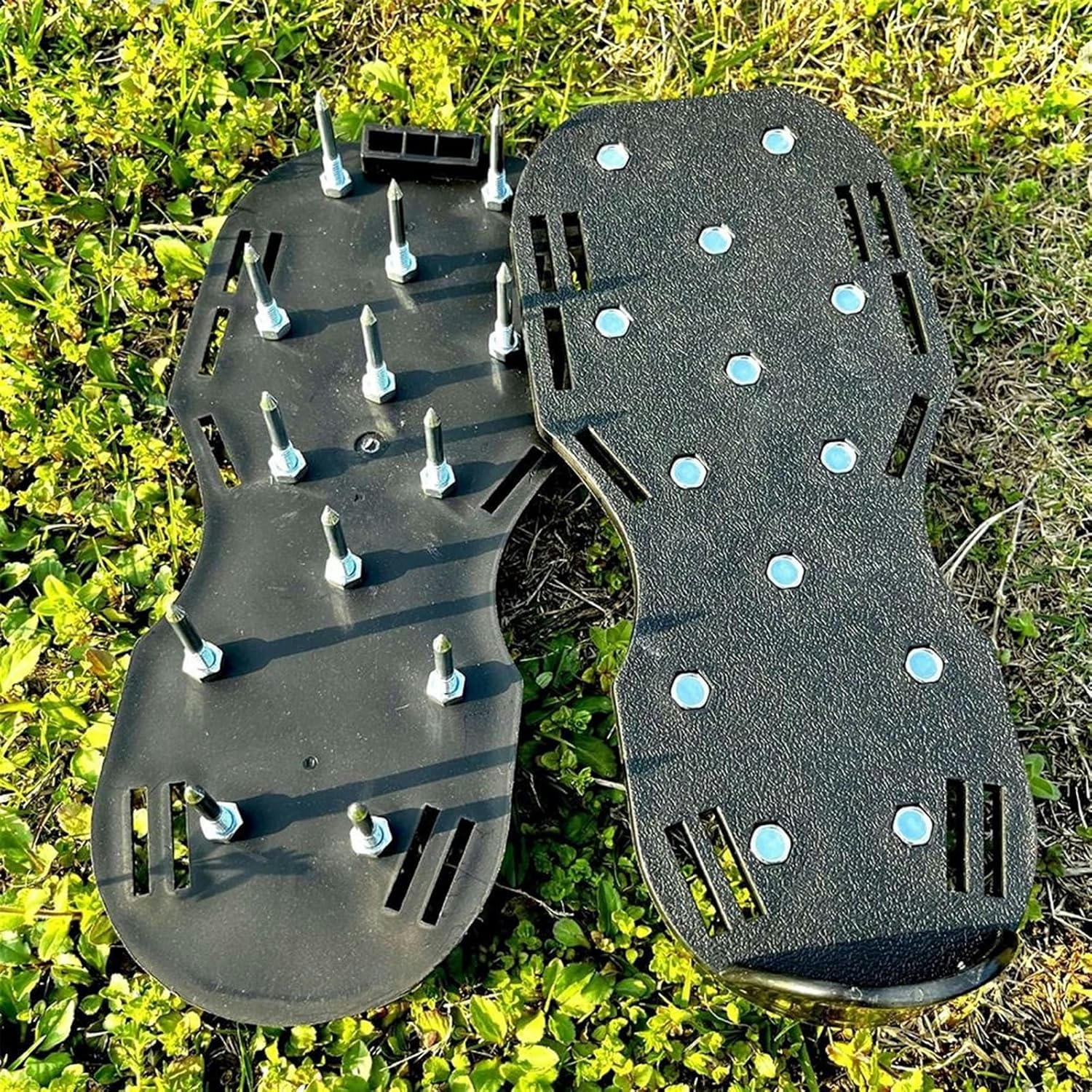 Lawn Aerator Garden Lawn Aerator Shoes Garden Scarifier Shoes Cultivator Scarification Nail Tool Lawn Aerator Spikes Shoes Tools(Black)
