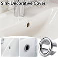 thumbnail image 4 of Bathroom Basin Sink Overflow Cover, Round Hole Design, Rings Sink Overflow Round Basin Trim Drain * Cover Remplacement for Kitchen Bathroom Basi-n Vanity Sinks Silver, 4 of 9
