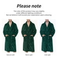 thumbnail image 6 of Enwphrey Men's Robe - Long Fleece Bathrobe with Belt, Soft Plush Fluffy, Warm & Cozy Robes for Men (Forest Green,2XL-3XL), 6 of 6