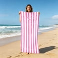 thumbnail image 5 of Integrated Beach Towel Bag with Shoulder & Backpack - Portable Swimming Towel, Stylish Geometric Design, Durable Nylon, Perfect for Beach, Travel & Camping,Pink, 5 of 6