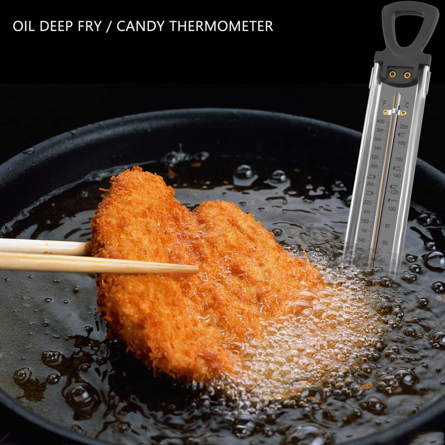 kITCHEN AID Candy & Deep Fry Thermometer w/Pan Clip New Sealed