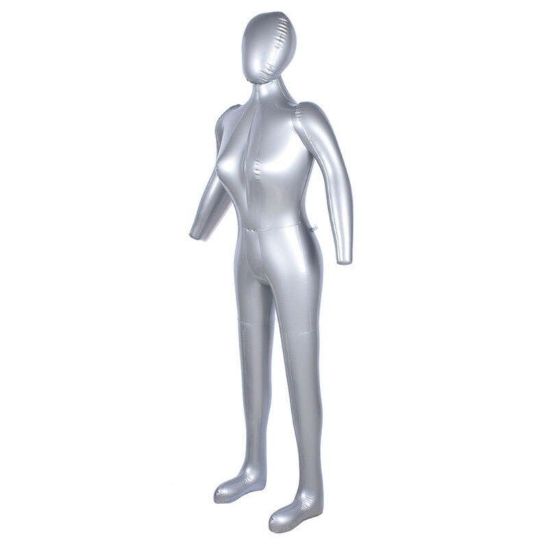 Replacement Inflatable Torso model Clothes Form Mannequin Silver Useful 