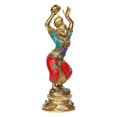thumbnail image 2 of Brass World Lady Dancing Statue Multicolor Stone Brass Idol for Home Décor Indian Culture Apsara Showpiece Women Gift. 12 Inch, 2 of 4