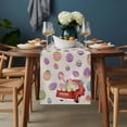 thumbnail image 2 of Easter Eggs Table Runner - 108 Inch Long, Kitchen Dining Table Runner Dresser Scarves, Spring Watercolor Bunny Daisy Truck on Linen Farmhouse Decor for Coffee Tables Wedding Party Banquet, 2 of 8