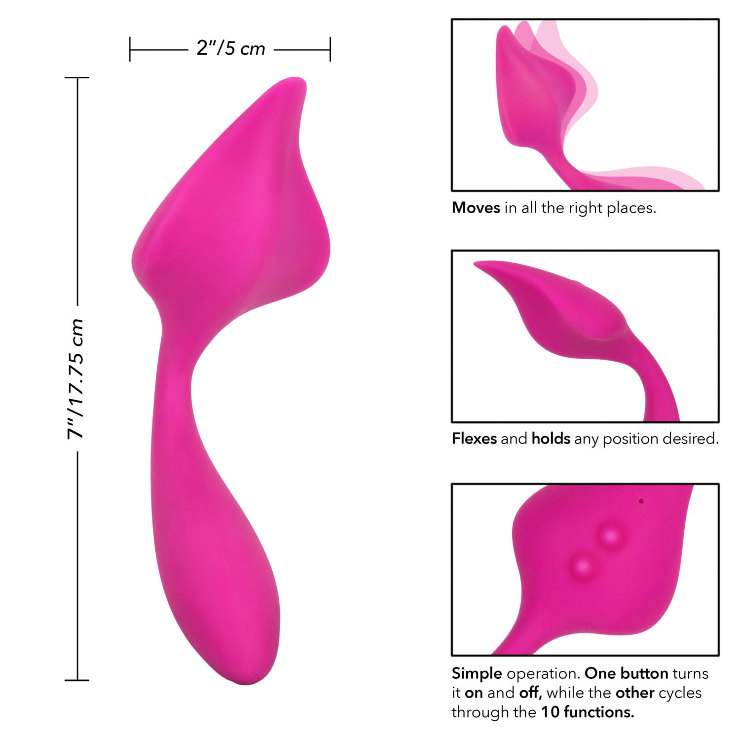 CalExotics Mini Marvels Silicone 10-Function Bendable Marvelous Lover  Travel Lock Recharge Vibrator - Pink - Walmart.com