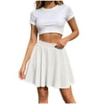 thumbnail image 5 of Bovxnpu Women's Mini Skirt Casual High Waisted Elastic Waist Stretchy Flare Skirts, 5 of 7