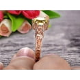 thumbnail image 5 of 6mm Round Cut 1.50 Carat Champagne Diamond Moissanite Engagement Ring Anniversary Gift 10k Rose Gold Art Deco, 5 of 5