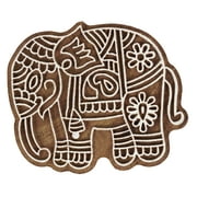 IBA Indianbeautifulart Textile Printing Block Indian Traditional Elephant Block Hand Carved Wooden Stamp Wood Block Printing Textile Stamps For Fabric/ Pottery Blocks,4 Inch
