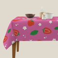 thumbnail image 3 of Wukai Strawberry Floral Waterproof Tablecloth for Kitchen Dining, Fits Square Tables for 2-4 Seats -60"x60", 3 of 7