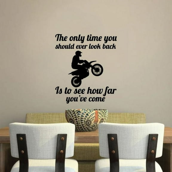 Dirt Bike You Only Lose When You Stop Fighting Dirt Bike Quotes Vinyl Wall Sticker Art Decal Sports Boys Kids Room Design Bedroom Bike Extreme Sports House Home Wall Sticker Decor Size (40x24 inch)