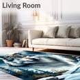 thumbnail image 2 of ODIKA 6'x9' Machine Washable Non-Slip Area Rug, Wilderness Spirit Print and Decorative Pillow for High Traffic Rug, Gray, 108637, 2 of 7