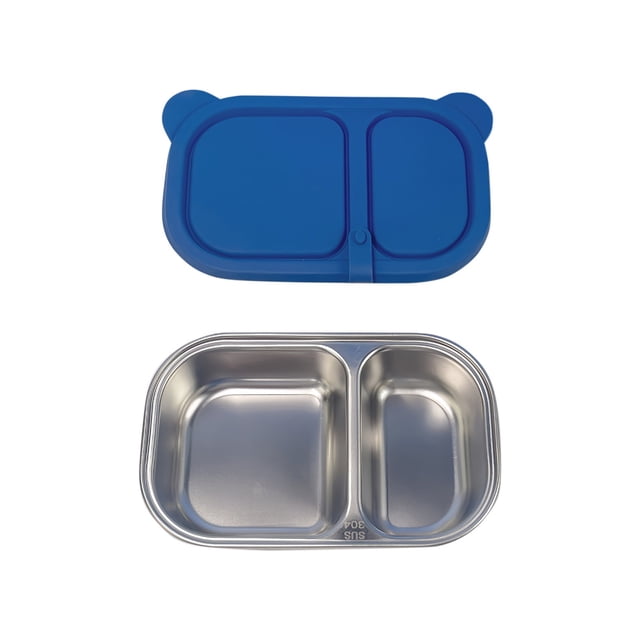 Dvumao Kitchen Organizers and Storage , Contenants à Collation en Acier Inoxydable avec Couvercles en Silicone Contenants de Préparation de Repas Réutilisables 2 Compartiments Contenants de Stockage Alimentaire, Cadeaux pour Femmes