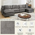 thumbnail image 4 of SZLIZCCC Modular Sectional Sofa with Movable Ottoman, L/U Shaped Chenille Fabric Couch with High - End Material,Flexible Combination for Living Room, Office, Apartment Grey4+2, 4 of 7