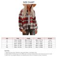 thumbnail image 5 of Camisas a cuadros de manga larga, cómoda, transpirable, informal, suelta, camisa con botones para mujer, para otoño e invierno, uso diario, rojo S, 5 of 5