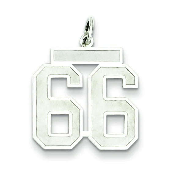 The Black Bow Sterling Silver, Jersey Collection, Medium Number 66 Pendant