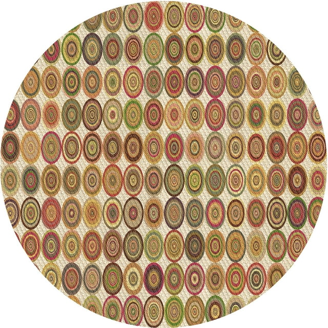 Ahgly Company Tapis d'Intérieur Lavables en Machine, Ronds, Rouges Transitionnels, 4' Ronds