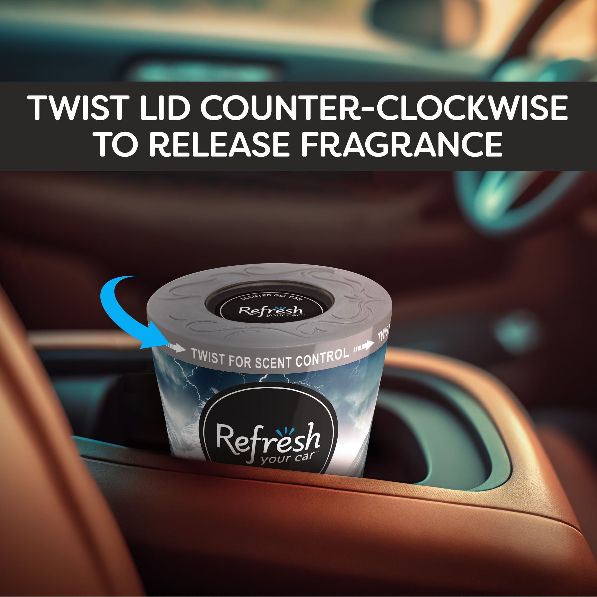 (3 pack) Refresh Your Car! Gel Can Air Freshener (Lightning Bolt/Ice Storm Scent, 5 oz)