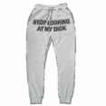 thumbnail image 4 of Stop Looking At My Dick Pants Letter Printing Casual Pants For Men And Women Drawstring Loose High Waist Sports Trousers, 4 of 4