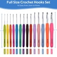thumbnail image 2 of 14 Size Crochet Hooks Set, 2mm(B)-10mm(N) Crochet Kit for Beginners, Knitting Needles with Ergonomic Handles for Arthritic Hands, Crochet Needle Kit with Blue Case for Crocheters, 2 of 7