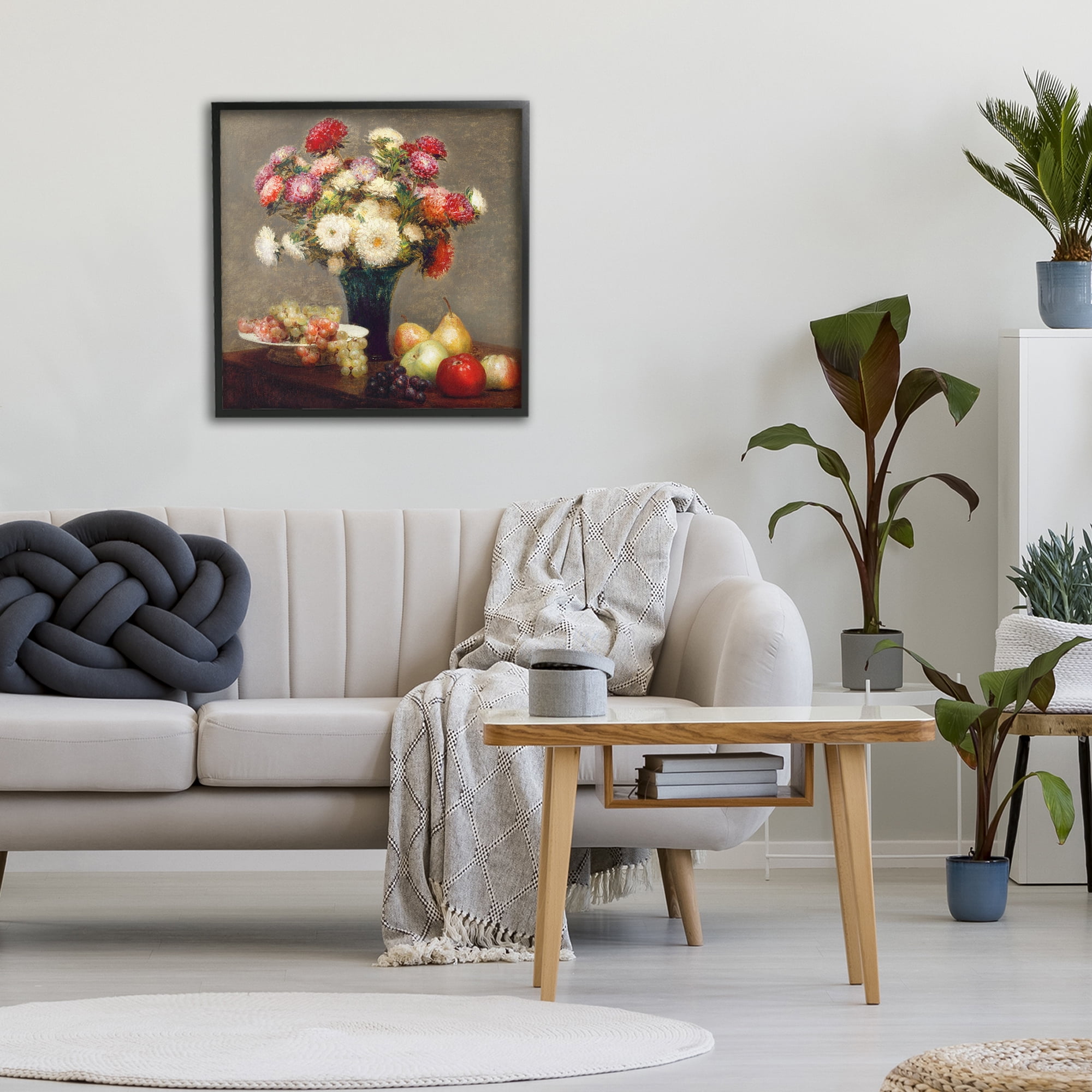 Stupell Industries Fruit & Asters Still Life Black Framed Giclee Art, design by CAD Designs