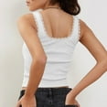 thumbnail image 3 of AherBiu Going out Tops for Women Ribbed Cropped Tank Tops Slim Lace Square Neck Cami Shirts Undershirt, 3 of 6