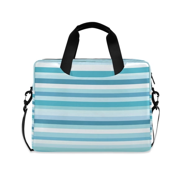 16inch Laptop Briefcase, Business Laptop Bag with Detachable Strap & Padded Compartment, Water-Resistant Polyester,Blue Stripe