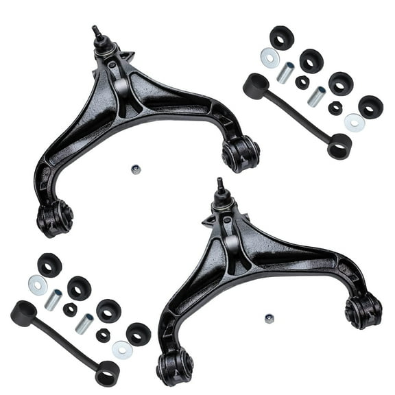 Detroit Axle - 4pc Front Upper Control Arms, Stabilizer Sway Bar End Links Replacement for 2007 - 2011 Dodge Nitro - [2008 - 2012 Jeep Liberty]