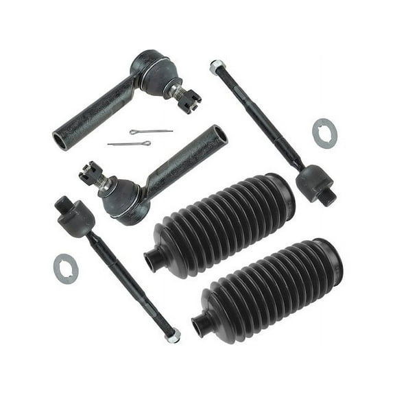 Tie Rod End and Steering Bellows Kit 6 Piece - Compatible with 2003 - 2009 Toyota 4Runner 2004 2005 2006 2007 2008
