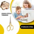 thumbnail image 2 of Cross-stitch Scissors Smooth Surface Painted Sturdy Comfortable Grip Small Size Lightweight Convenient Shears for Daily Use Half gold, 2 of 6
