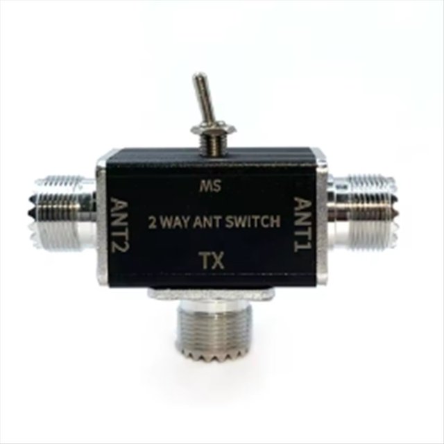 Conmutador de Antena Coaxial Manual Bidireccional: 1 Entrada y 2 Salidas, Interruptor Giratorio con Protección de Apagado/, Conector BNC