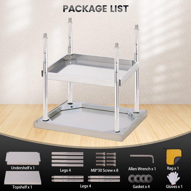 Heavy Duty Stainless Steel Prep Table - 18x24 Inch Commercial Grade Work Table, Adjustable Undershelf, Durable, Easy to Clean, For Kitchen, Restaurant, Workshop, No Wheels