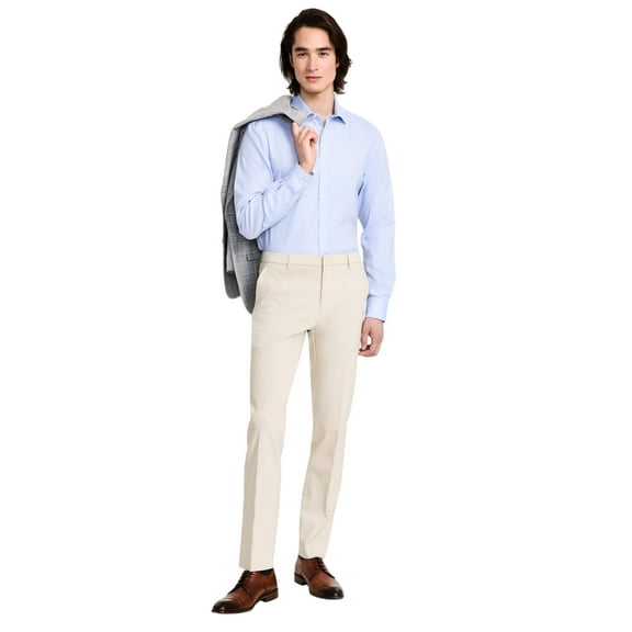 Tommy Hilfiger Mens Modern fit Dress Pants 38 / 34 Beige Solid Stretch