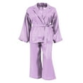 thumbnail image 1 of Pyjama Décontracté pour Femmes, Ensemble de Détente Deux Pièces, Manches Longues, Ceinture, Vêtements de Maison, 1 of 6