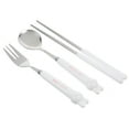 thumbnail image 4 of 1 Set of Travel Utensils Reusable Spoon Fork Chopsticks Set with Case Stainless Steel Camping Utensils, 4 of 5