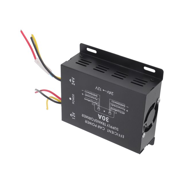 Módulo de fuente de alimentación de 24V a 12V para camiones, convertidor de fuente de alimentación compatible de 30A, color negro, 1 pieza